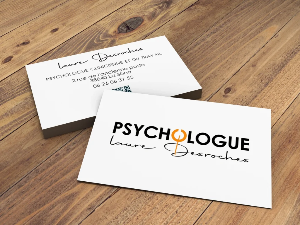 mockip de carte de visite de Laure Desroches psychologue