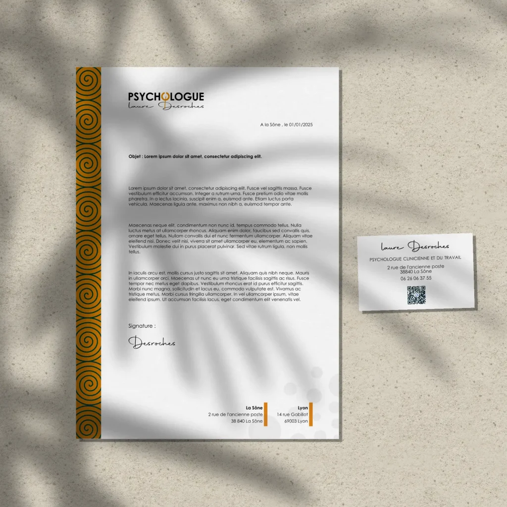 mockup de courrier et de carte de visite.